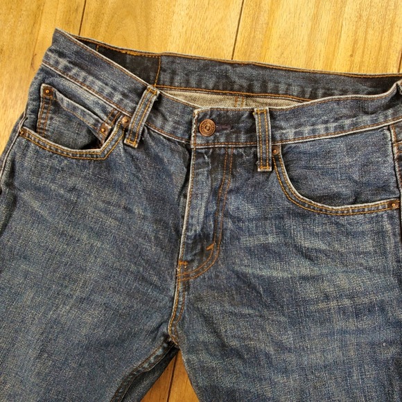 Levi Strauss 527 Bootcut Jeans Mens 31x32 Blue Dark Wash Denim Slim Fit 527-0216 - Picture 2 of 7